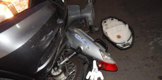 DRACENA: Mulher fica ferida em acidente entre carro e moto no centro