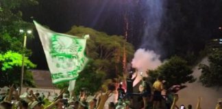 Comemoração de torcida palmeirense gera indignação nas redes sociais devido à aglomeração
