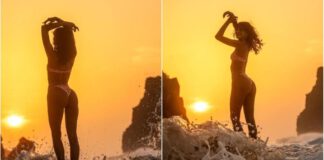 Bruna Marquezine posa para ensaio fotográfico no pôr do sol de Fernando de Noronha