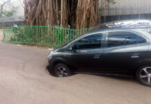 CAIU: Asfalto cede ao lado da figueira do PUM