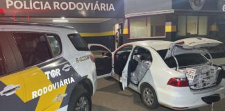 Polícia Rodoviária apreende carro com 7.500 maços de cigarros