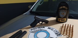 Polícia Rodoviária apreende pistola 9mm com passageiro em ônibus que ia para Belo Horizonte