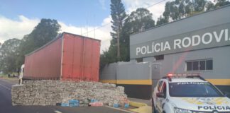 Polícia Rodoviária apreende caminhão com quase uma tonelada de maconha em Presidente Prudente