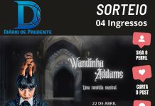 DIÁRIO DE PRUDENTE sorteia 04 ingressos para o musical “Wandinha Addams” em Prudente