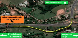 PRUDENTE: Acesso à SP-425 pela Raposo Tavares será bloqueado nesta segunda-feira