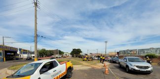 Principal rotatória da zona norte está sendo recapeada neste sábado