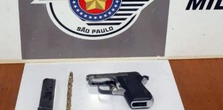Polícia Militar apreende pistola Beretta com caminhoneiro em Taciba