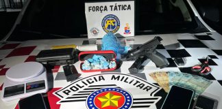 DRACENA: Polícia Militar prende homem por tráfico de drogas e porte ilegal de arma