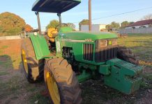 Trator roubado em Martinópolis é encontrado pela polícia em Brasilândia-MS