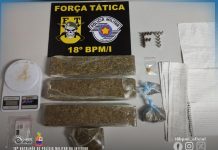 Força Tática prende rapaz com tijolos de maconha, munições e contabilidade do tráfico