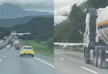 VÍDEO: Avião faz pouso forçado na BR-101 em Santa Catarina