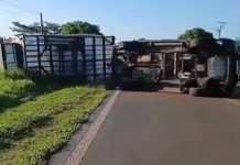 Caminhonete e dois carros se envolvem em acidente na rodovia Júlio Budiski