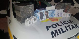 Polícia Rodoviária prende casal com R$ 409 mil em Iphones e Xiaomis sem notas fiscais