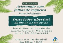 Secult abre inscrições para Oficina de Artesanato com folha de coqueiro