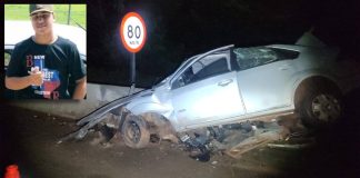 Jovem de 20 anos morre ao perder controle de carro e atingir mureta na rodovia João Ribeiro de Barros