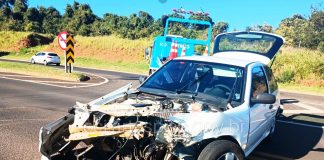 Veículo avança sinal de “PARE” e causa acidente perto de Presidente Prudente