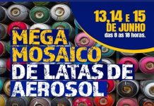 Mosaico será montado na sexta por alunos do Projeto Aquarela com 6 mil latas de aerossol