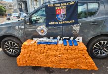 BAEP apreende 275 Kg de drogas em carro na rodovia Assis Chateaubriand
