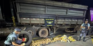Traficante é preso com quase 200 kg de drogas escondidas em pneus de caminhão em Presidente Bernardes
