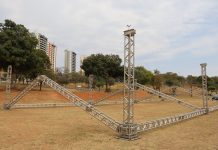 Estrutura começar a ser montada para o “Brinca Prudente” neste domingo