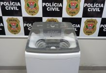 Ladrão leva máquina de lavar nas costas mas é localizado pela Polícia Civil de Dracena