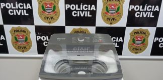 Ladrão leva máquina de lavar nas costas mas é localizado pela Polícia Civil de Dracena