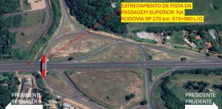 Obras em viaduto na Raposo Tavares, entre Machado e Prudente, seguem até segunda-feira