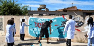 Grafite transforma muro em mensagem contra a dengue