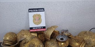 Polícia Civil prende dois homens com 38 Kg de peças de bronze furtadas de cemitério em cidade da região de Prudente