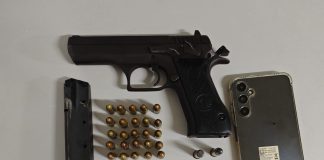 Homem é preso pela Polícia Militar com pistola 9 mm de uso restrito na rua Mendes de Moraes