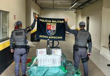 8º BAEP intercepta veículo e apreende 557 Kg de pasta base de cocaína em Martinópolis