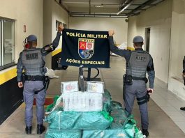 8º BAEP intercepta veículo e apreende 557 Kg de pasta base de cocaína em Martinópolis