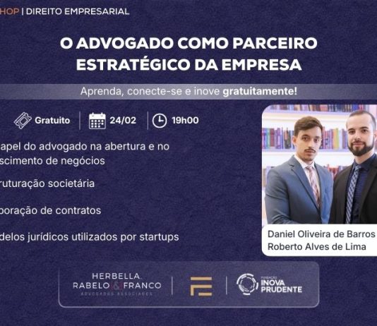 Inova Prudente promove workshop sobre a atuação estratégica do advogado nas empresas
