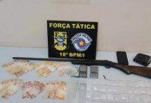 Homem é preso pela Força Tática por tráfico de drogas e posse de arma em Rancharia