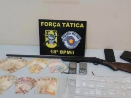 Homem é preso pela Força Tática por tráfico de drogas e posse de arma em Rancharia