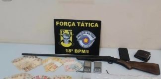 Homem é preso pela Força Tática por tráfico de drogas e posse de arma em Rancharia