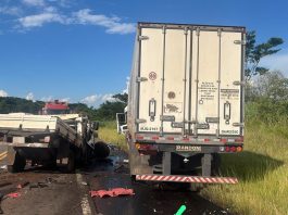 Colisão frontal deixa caminhoneiro morto na rodovia Assis Chateaubriand em Estrela do Norte