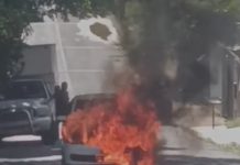 Carro pega fogo em Presidente Prudente