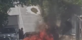 Carro pega fogo em Presidente Prudente