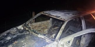 Carro é encontrado totalmente incendiado em área rural às margens da Rodovia Assis Chateaubriand, em Prudente