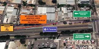Alça de acesso à Raposo Tavares é interditada nesta segunda-feira em Presidente Prudente