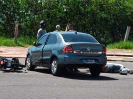 Acidente na avenida JK deixa motociclista ferido em Presidente Prudente
