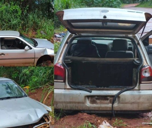 Polícia Militar encontra carro abandonado e “depenado” em Teodoro Sampaio