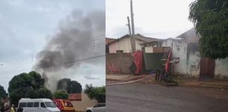 Fogo em residência assusta moradores e mobiliza bombeiros em Teodoro Sampaio