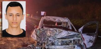 Jovem de 19 anos morre carbonizado após colisão frontal entre moto e carro na SP-294