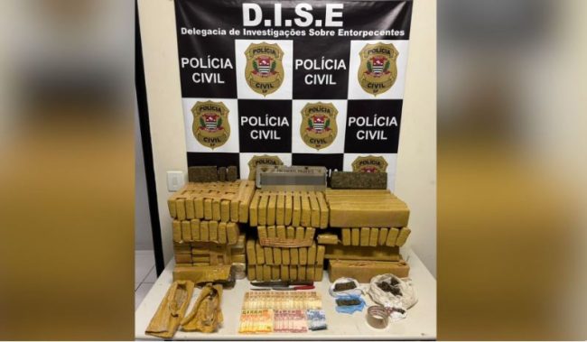 Polícia apreende 120 quilos de maconha em imóvel usado para armazenar drogas em Álvares Machado