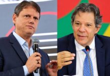 PESQUISA: Tarcísio tem 53,3% e Haddad 40,1% das intenções de voto no 1º turno para governo de SP